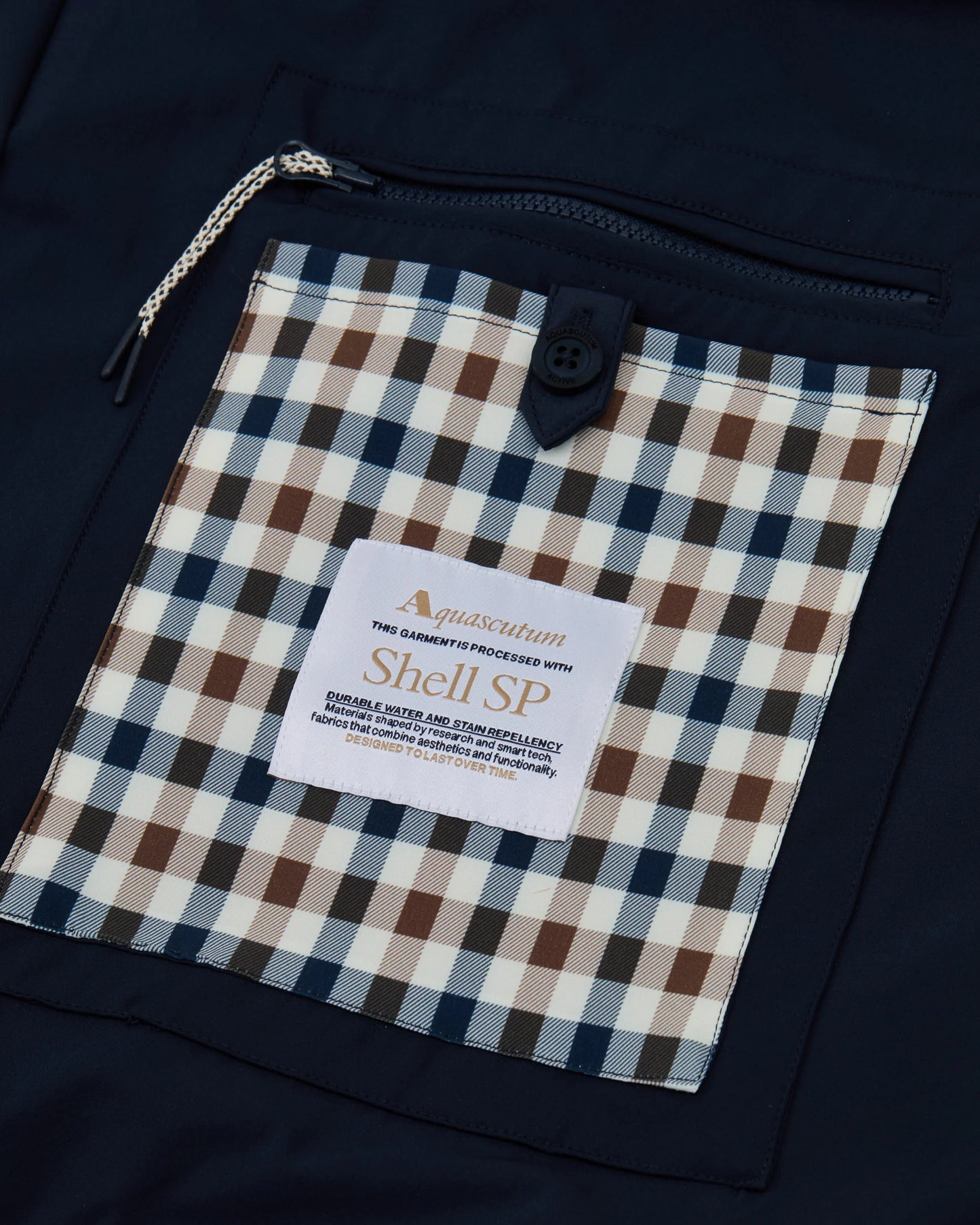 Aquascutum Shell SP Hooded Jacket Navy - RD1 Clothing