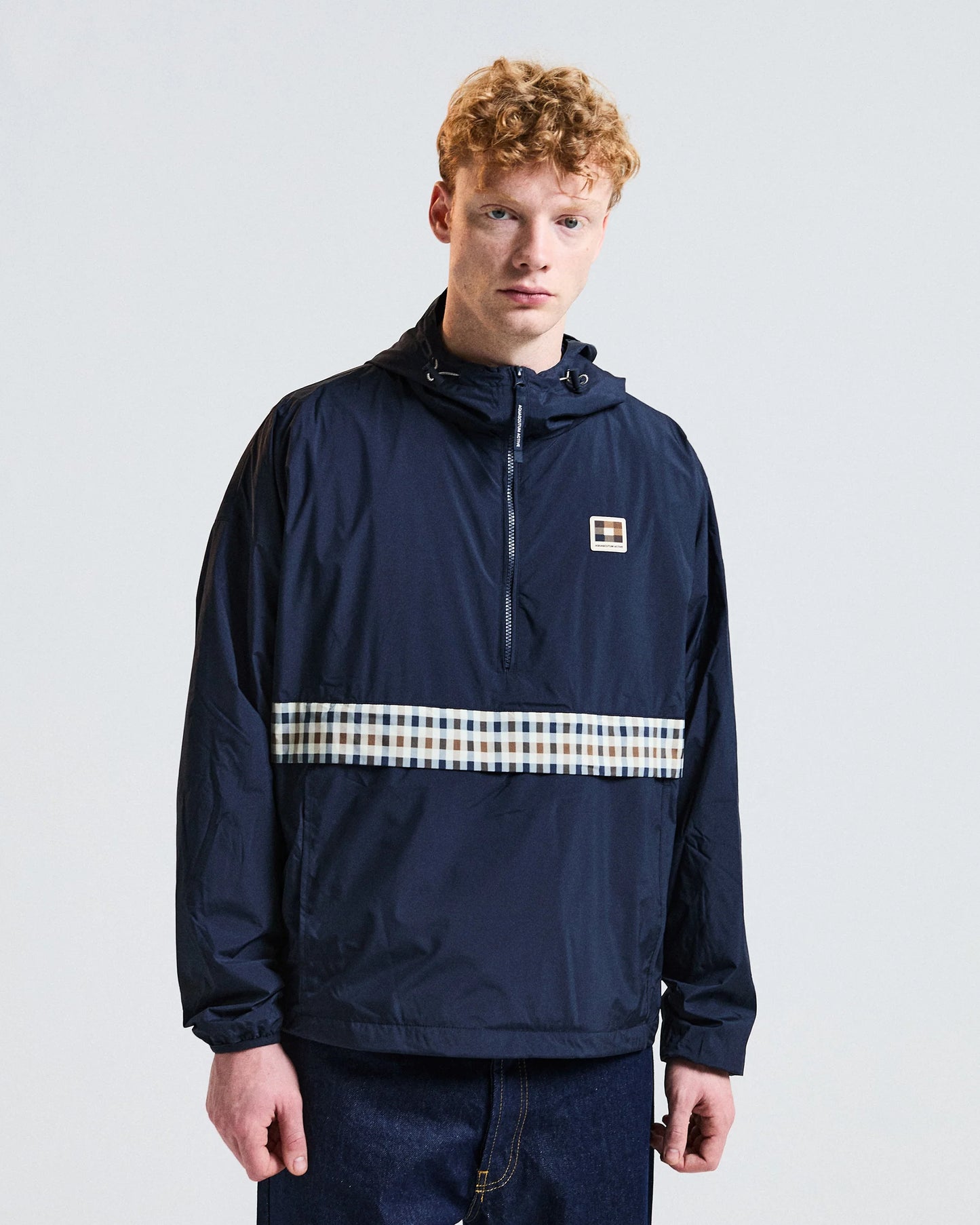 Aquascutum Color Block Badge Jacket Navy - RD1 Clothing