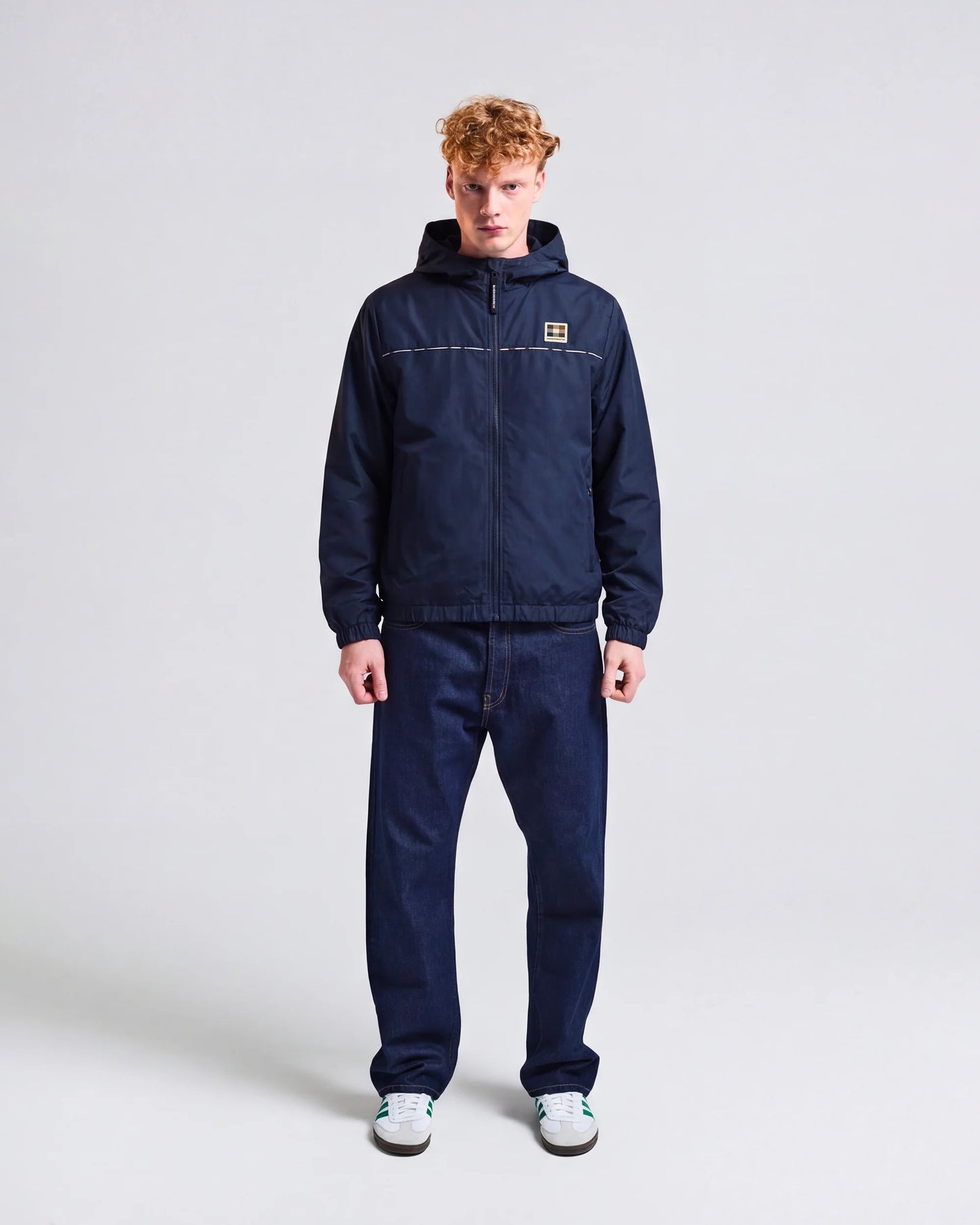 Aquascutum Active Diamond Wave Badge Jacket Navy