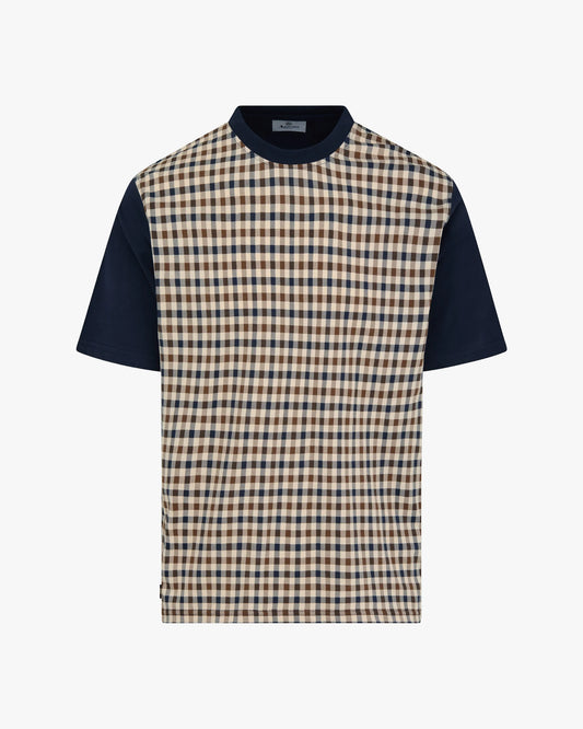 Aquascutum Body Club Check T-Shirt Navy - RD1 Clothing