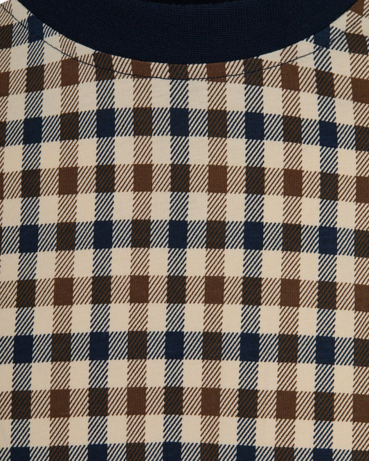 Aquascutum Body Club Check T-Shirt Navy - RD1 Clothing