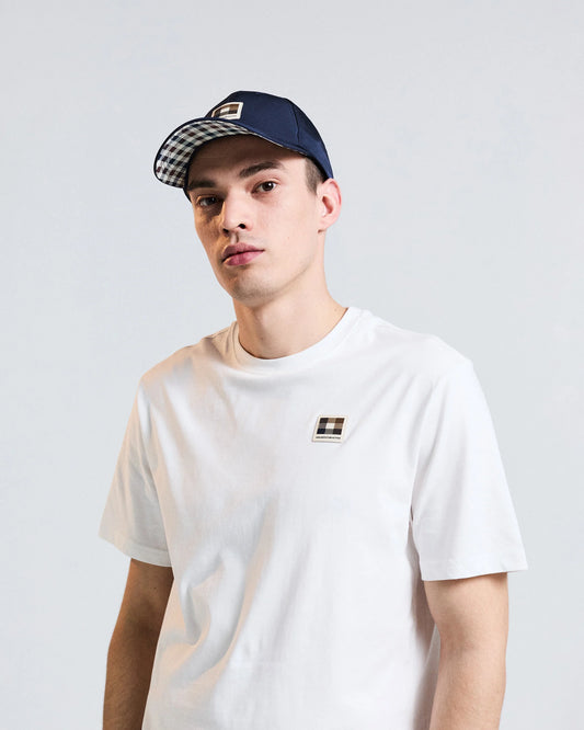 Aquascutum Lamina Badge Baseball Cap Navy - RD1 Clothing