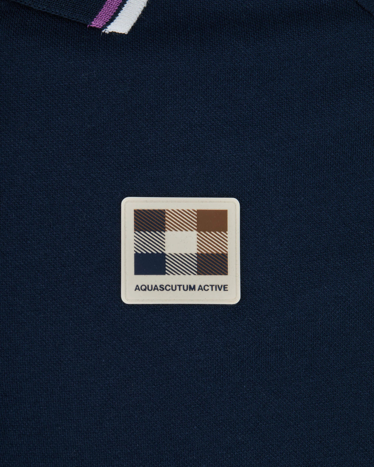 Aquascutum Stretch Piquet Half Zip Polo Navy
