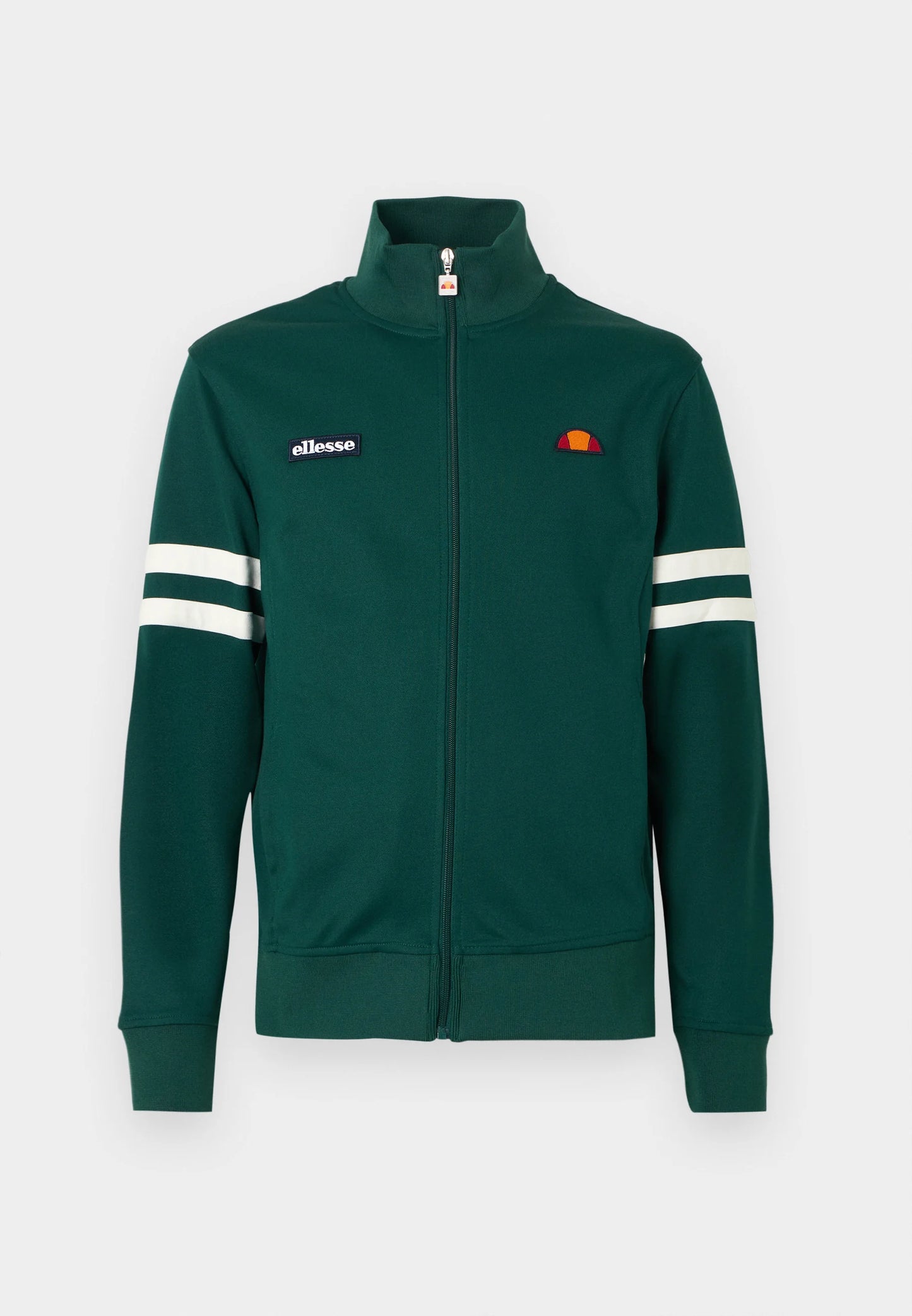 Dark green Ellesse Roma track top with logo detail, featuring a sporty design and zip-up front.