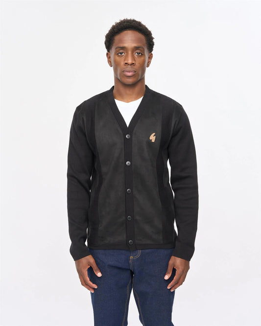 Gabicci Vintage Hurst Long Sleeve Knit Cardigan Black