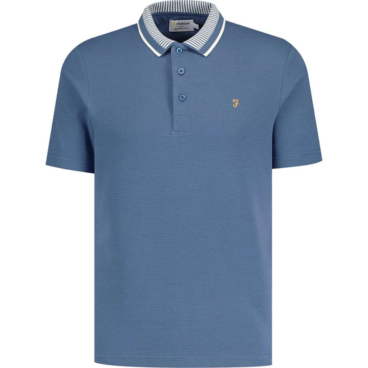 Farah Levy Ottoman SS Polo In Sheaf Blue