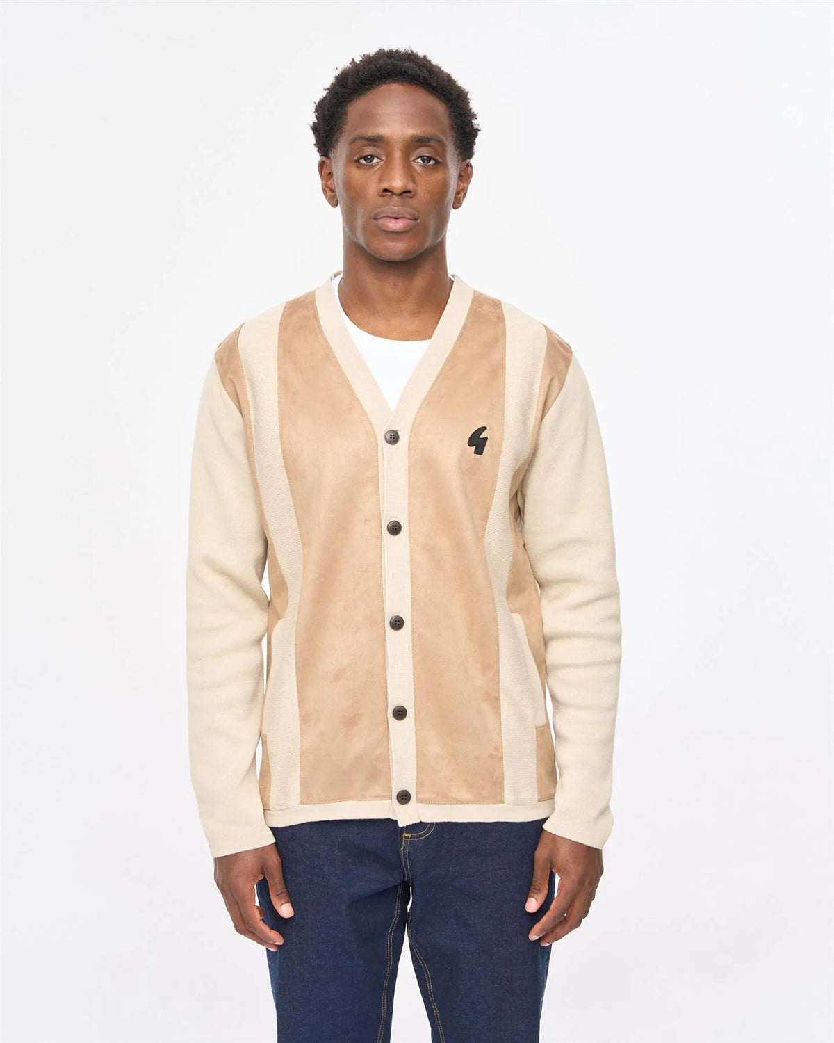 Gabicci Vintage Hurst Long Sleeve Knit Cardigan Linen