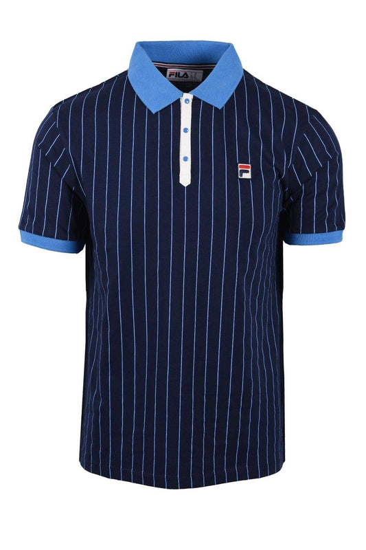 Fila BB1 Striped Polo In Navy/Dark Blue - RD1 Clothing