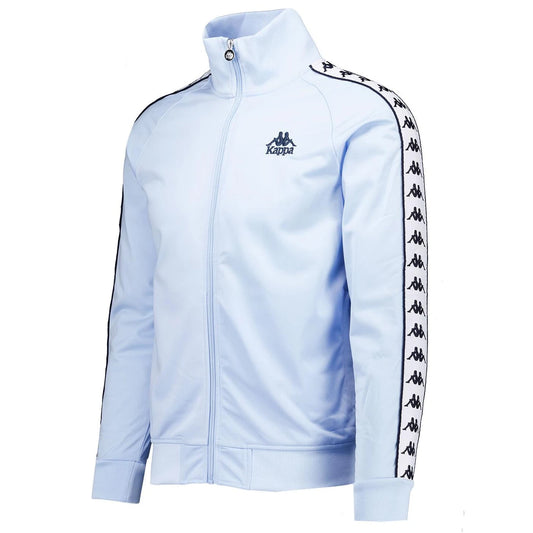 Kappa Lyman Sky Blue Track Top featuring a sporty design, with the Kappa logo and contrasting stripes on the sleeves.