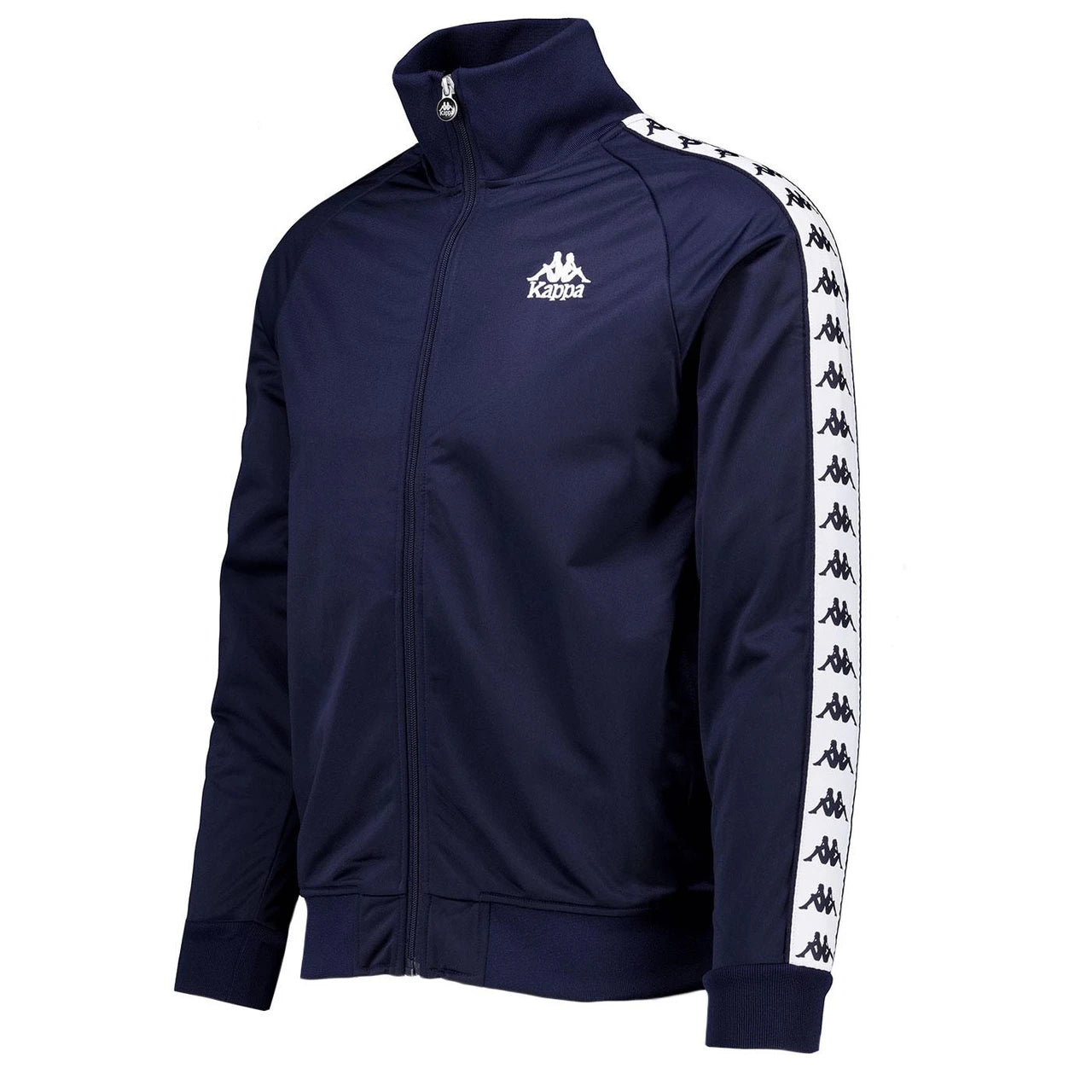 Kappa Lyman Track Top in navy blue, sporty zip-up jacket with logo details, made from lightweight athletic fabric.