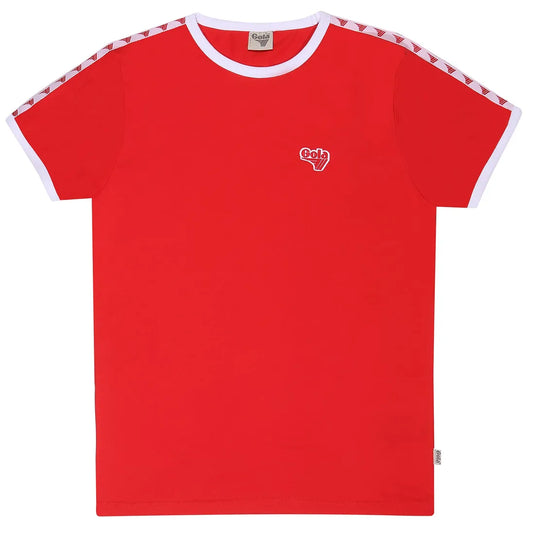 Gola Logo Taped Ringer T-Shirt Red