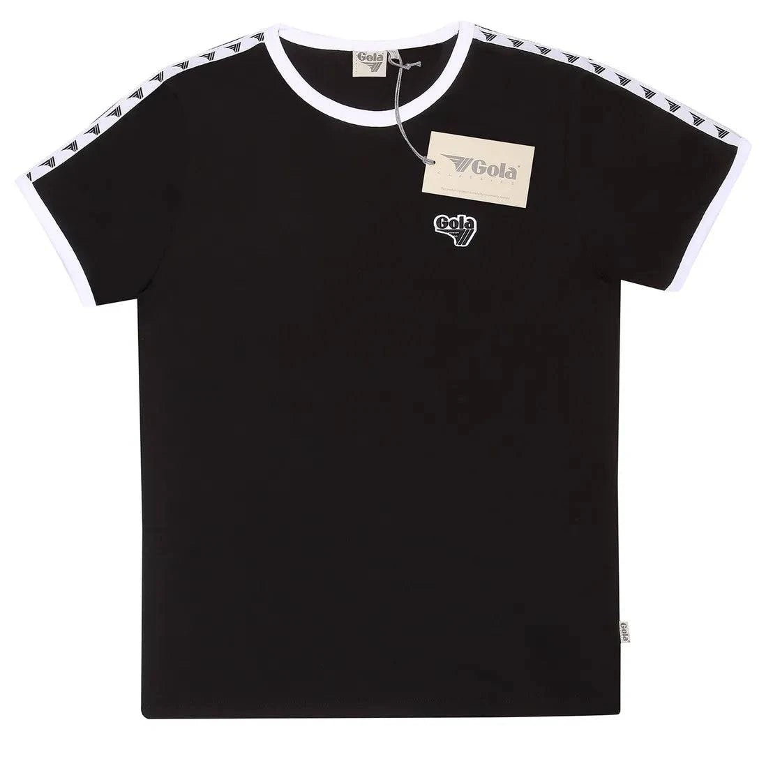 Gola Logo Taped Ringer T-Shirt Black - RD1 Clothing