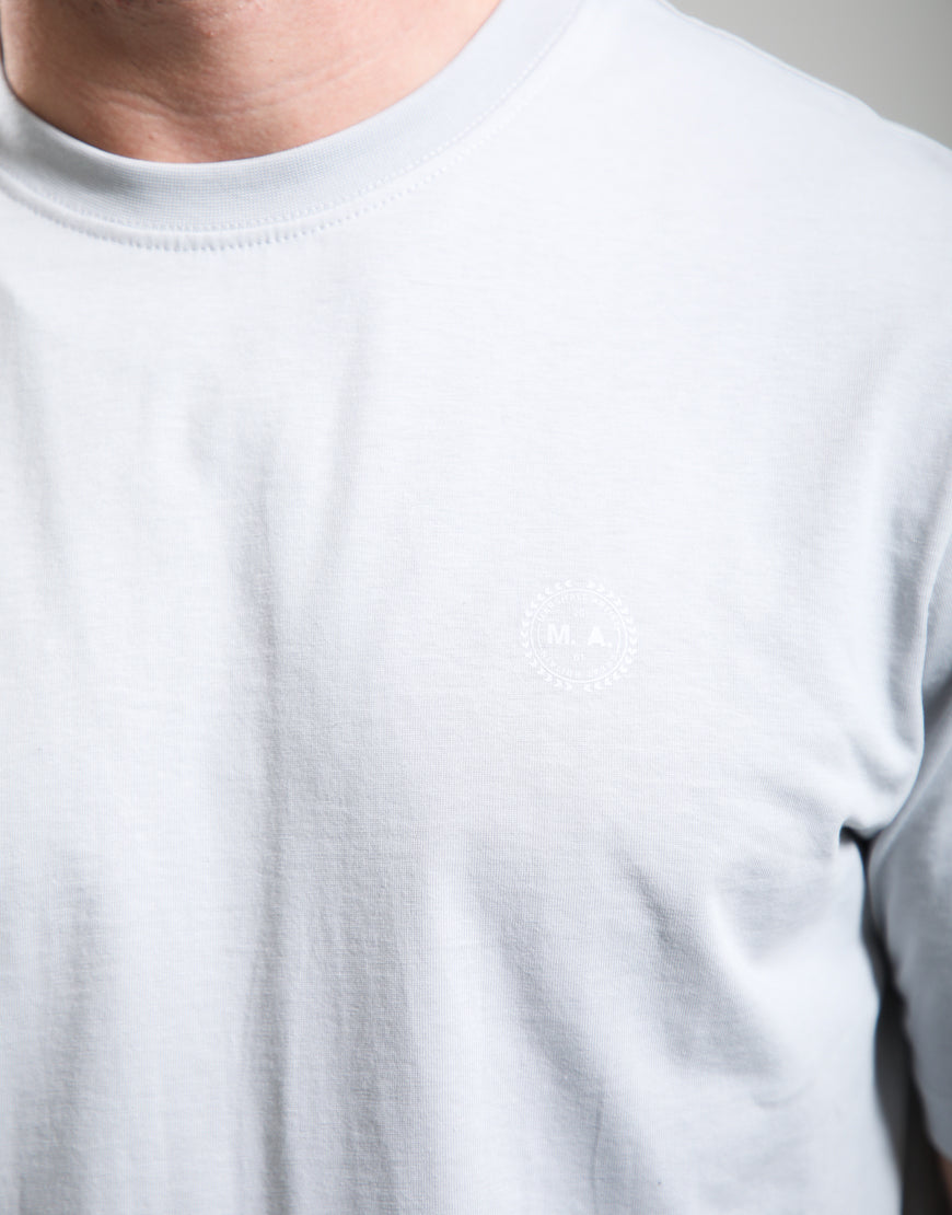 Marshall Artist Delta T-Shirt in Oceanic Grey featuring the brand logo on the front, casual fit, soft cotton fabric.