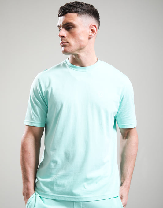 Marshall Artist Delta T-Shirt in mint color, featuring logo design, casual fit, and soft cotton fabric.