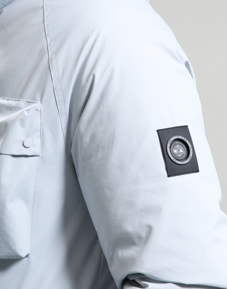 Marshall Artist Hawksley Parka jacket in wolf grey, featuring a hood and utility pockets