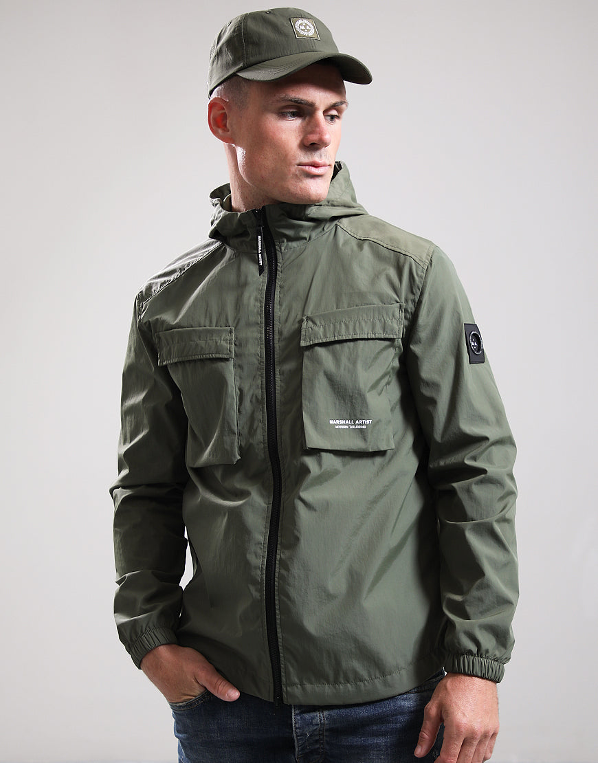 Marshall Artist Crux Hooded Overshirt Khaki