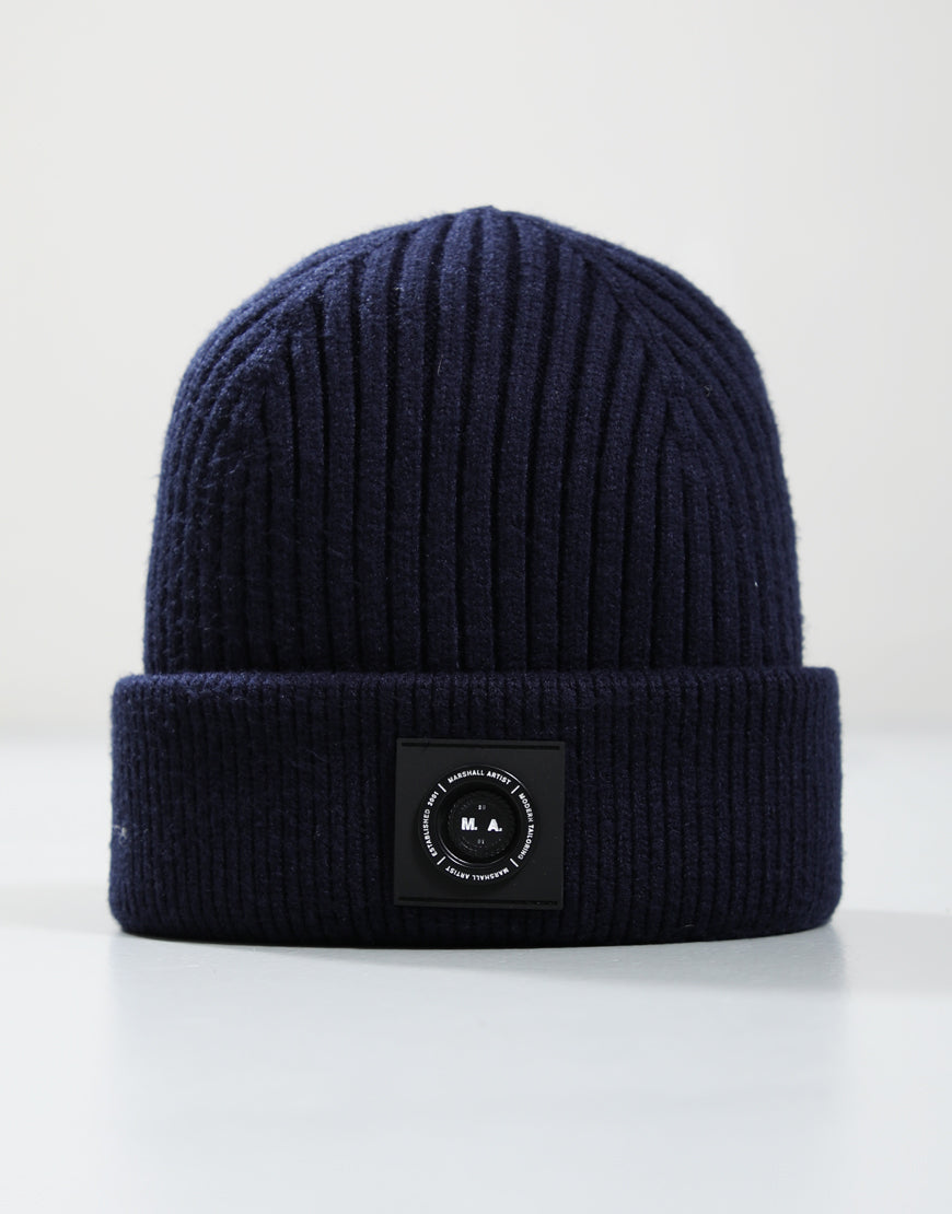 Marshall Artist Siren Cable Knit Beanie Hat Navy