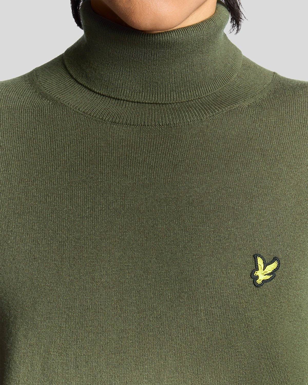 Lyle & Scott Cotton Merino Turtleneck Jumper Deep Depths - RD1 Clothing