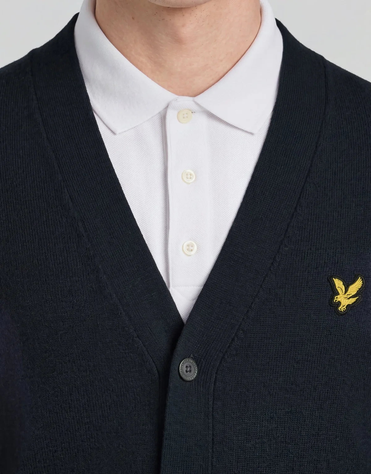 Lyle & Scott Archive Knitted Classic Cardigan Dark Navy
