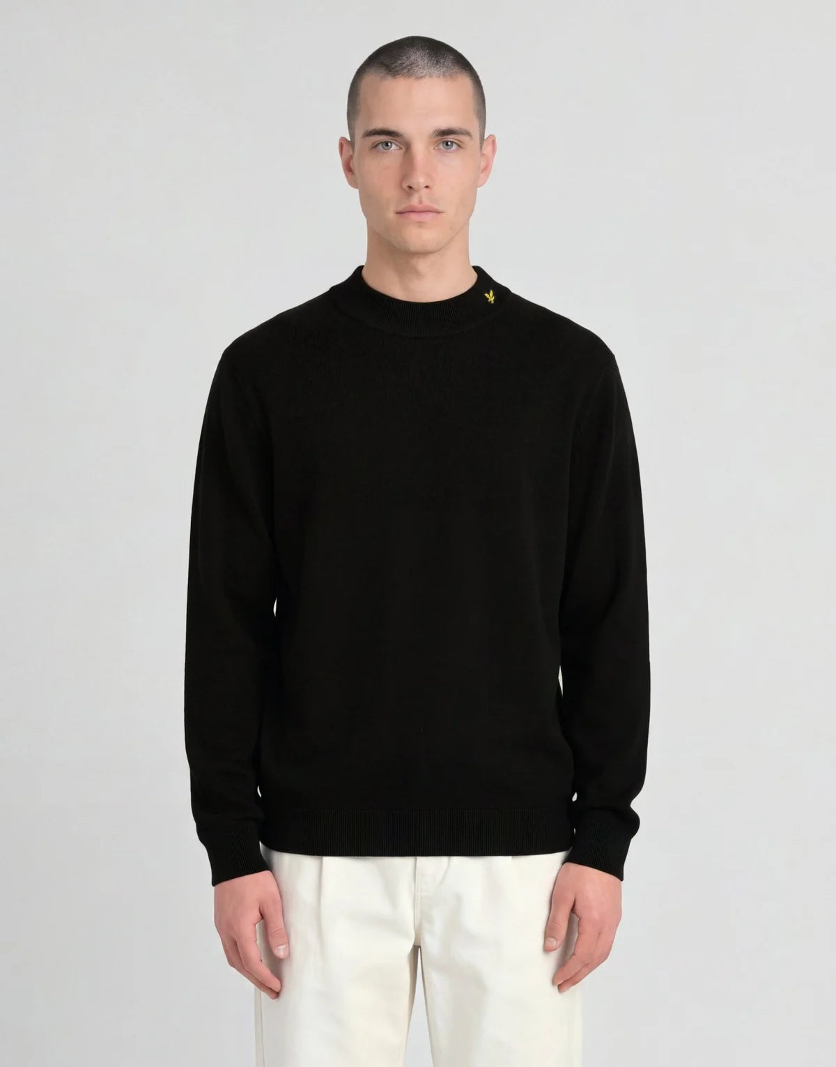 Lyle & Scott Archive knitted turtle neck jumper in black knitwear sweater style