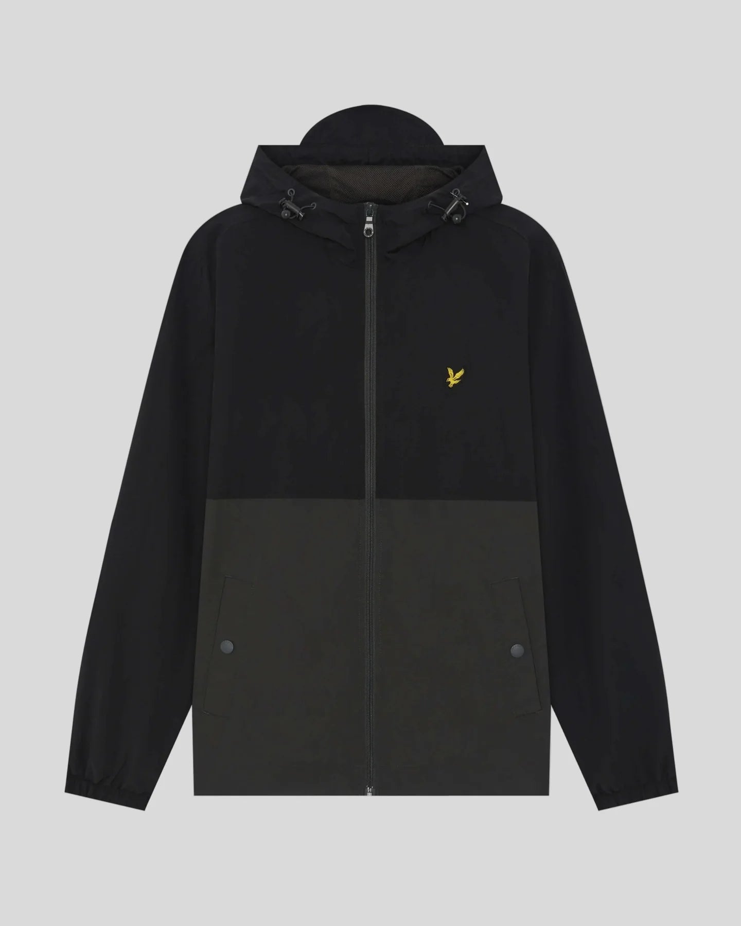 Lyle & Scott Colour Block Zip Through Hooded Jacket Jet Black/Gunmetal