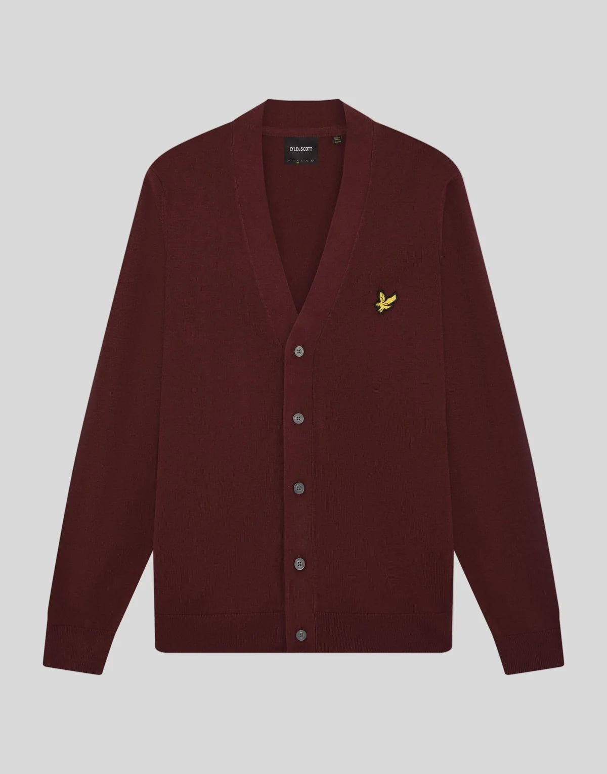 Lyle & Scott Archive Knitted Classic Cardigan Claret Jug