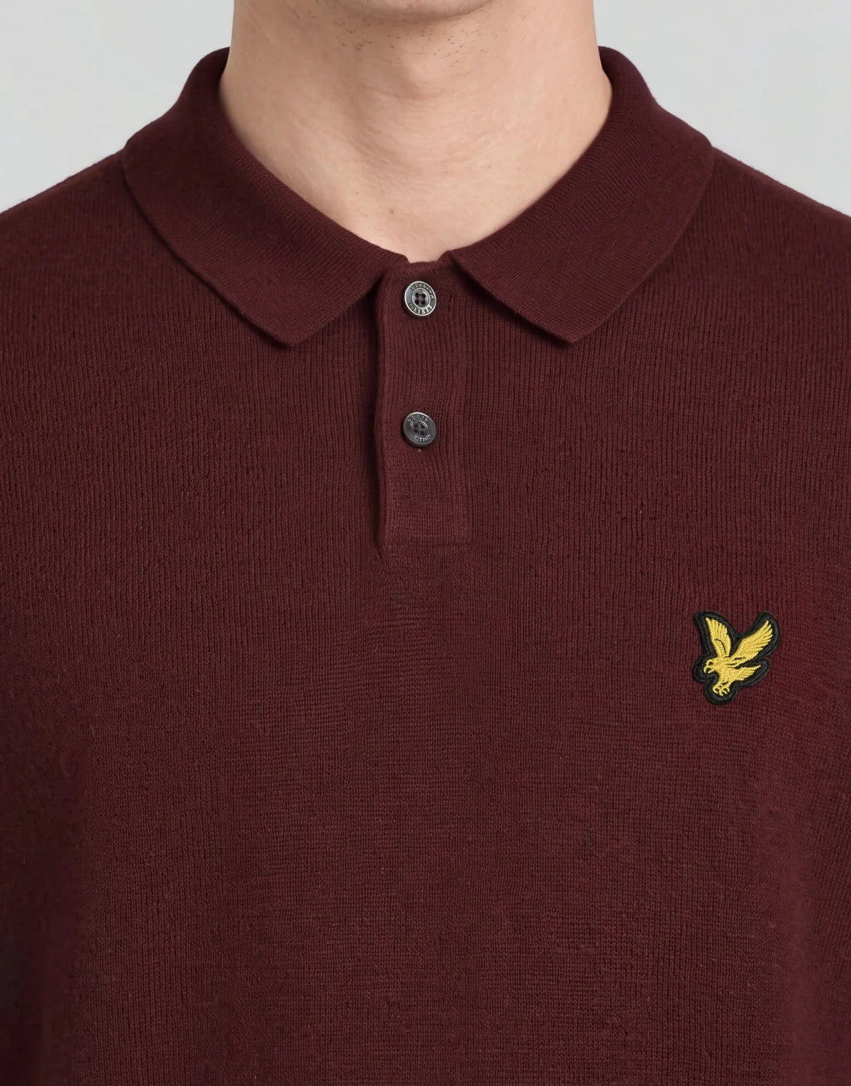 Lyle & Scott Archive Knitted Polo Shirt Claret Jug
