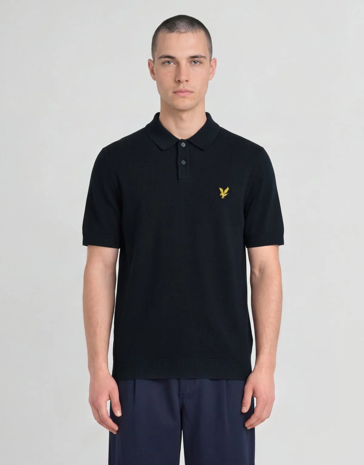 Lyle & Scott Archive Knitted Polo Shirt Dark Navy