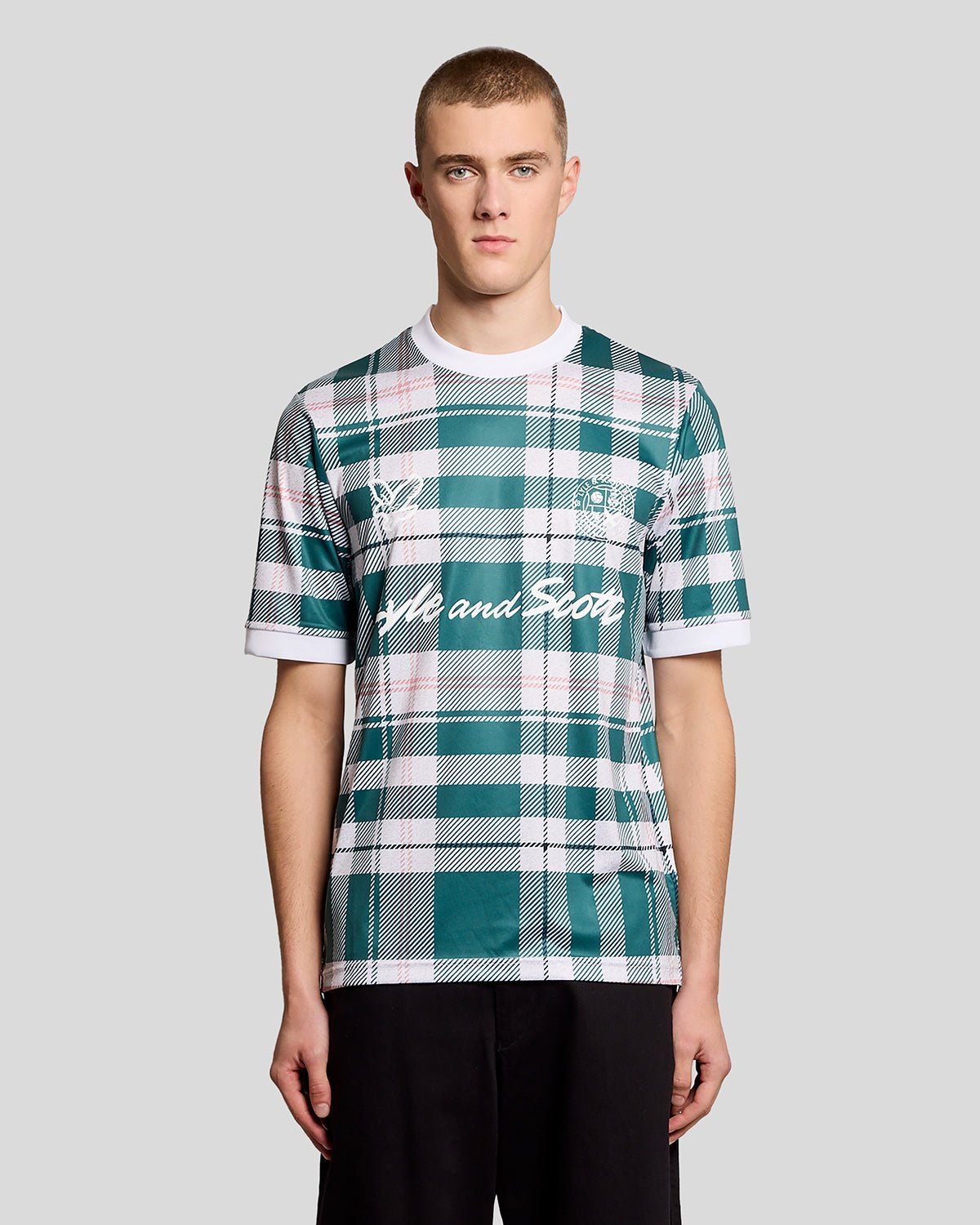 Lyle & Scott Tartan Football Shirt Everglade - RD1 Clothing