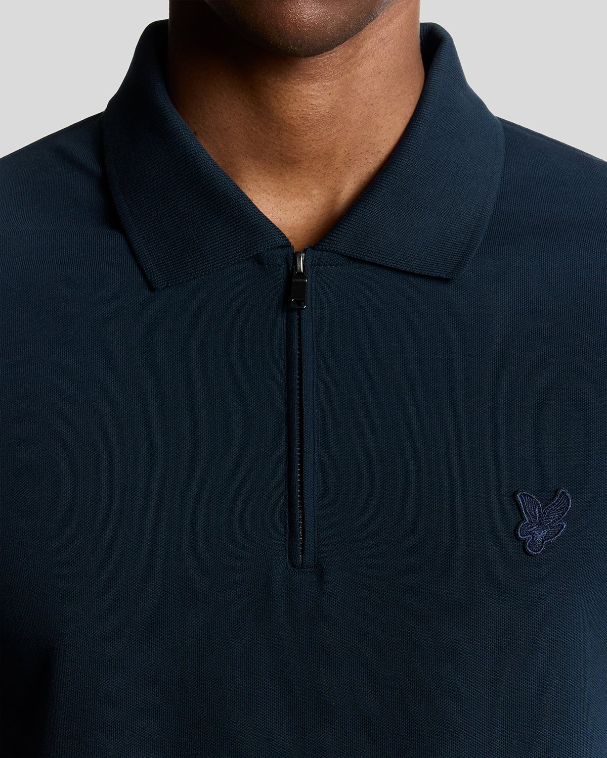 Lyle & Scott Superfine Cotton Zip Polo Shirt Carbon - RD1 Clothing