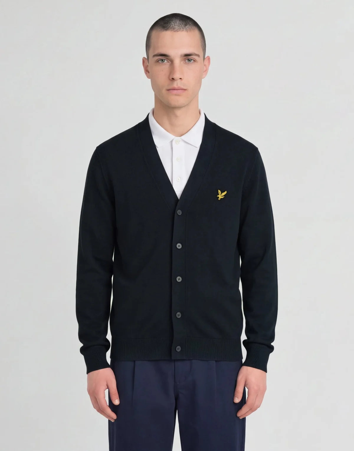 Lyle & Scott Archive Knitted Classic Cardigan Dark Navy