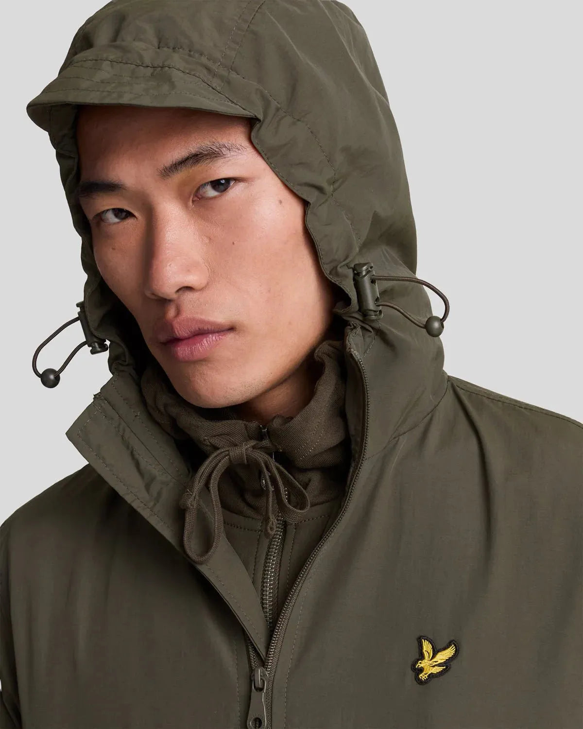 Lyle & Scott Zip Through Hooded Jacket In Olive