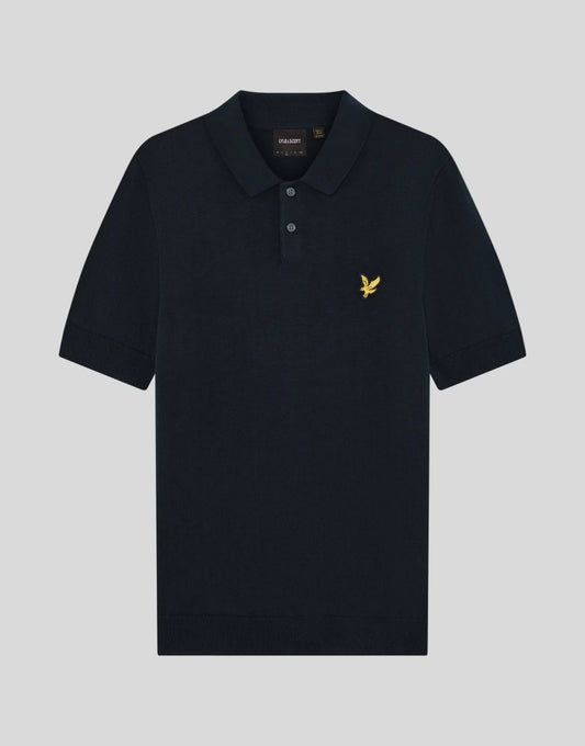 Lyle & Scott Archive Knitted Polo Shirt Dark Navy