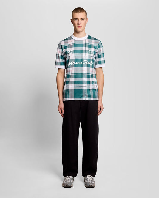 Lyle & Scott Tartan Football Shirt Everglade - RD1 Clothing