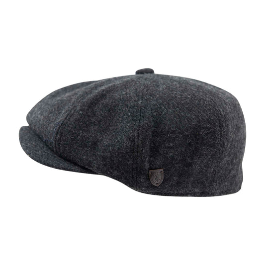 Carlyle Plain Wool Mix Newsboy Cap Charcoal