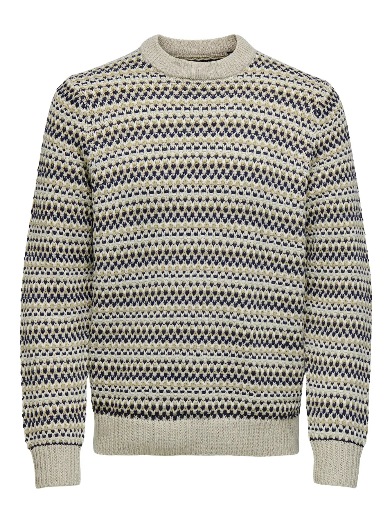 Only & Sons Onsmusa Reg Crew Knitted Jumper Beige