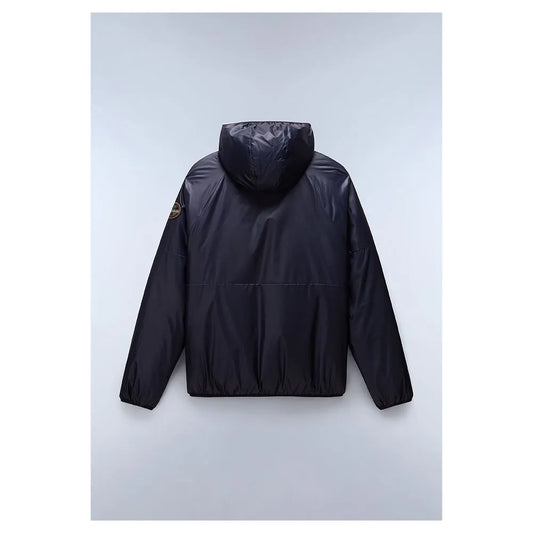 Napapijri A-Thur jacket in blue marine color, featuring a stylish design with a zip-up front and adjustable hood.