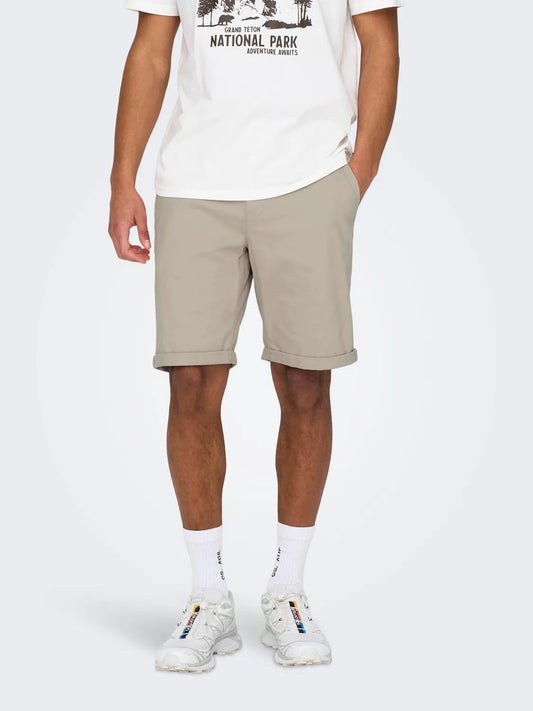 Only & Sons Peter Chino Shorts Silver Lining