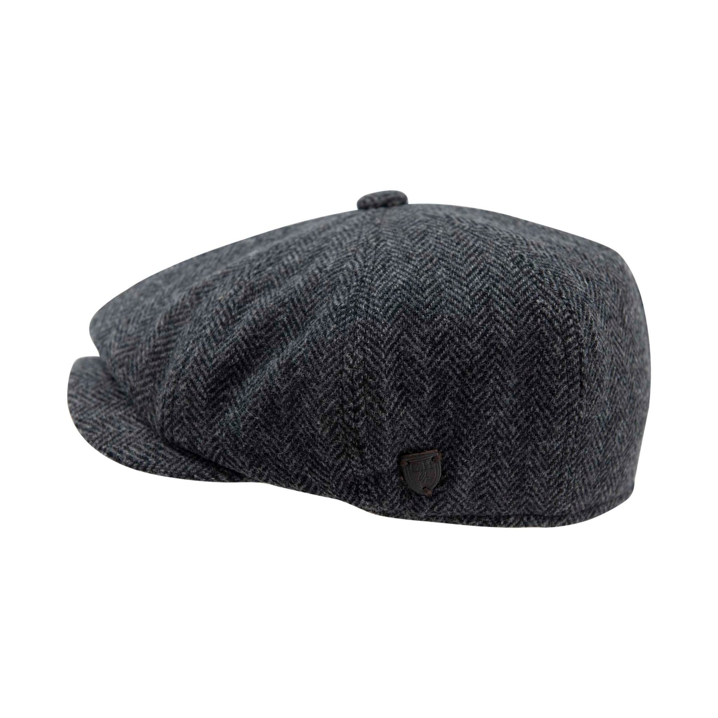 Carlyle Jumbo Herringbone Wool Newsboy Cap Grey