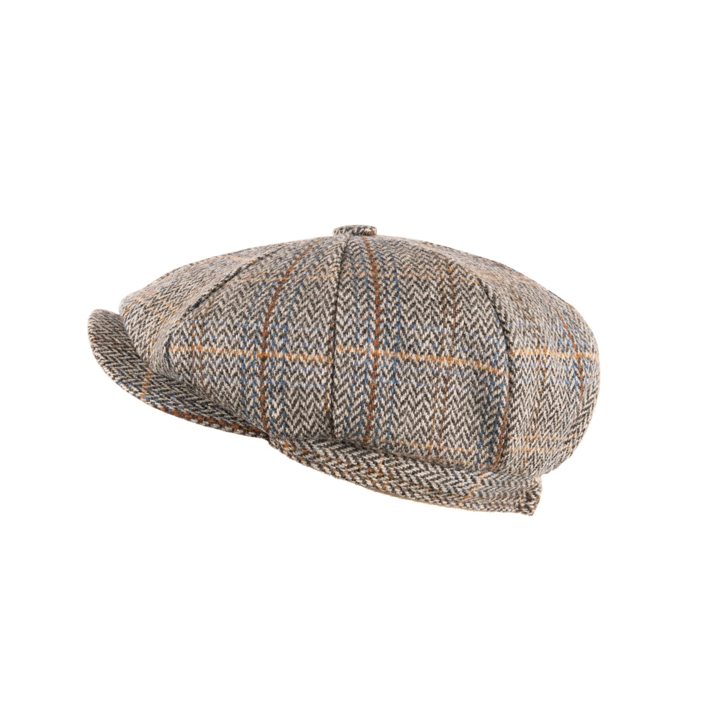 Carlyle Tweed Newsboy Cap Jumbo Herringbone Grey