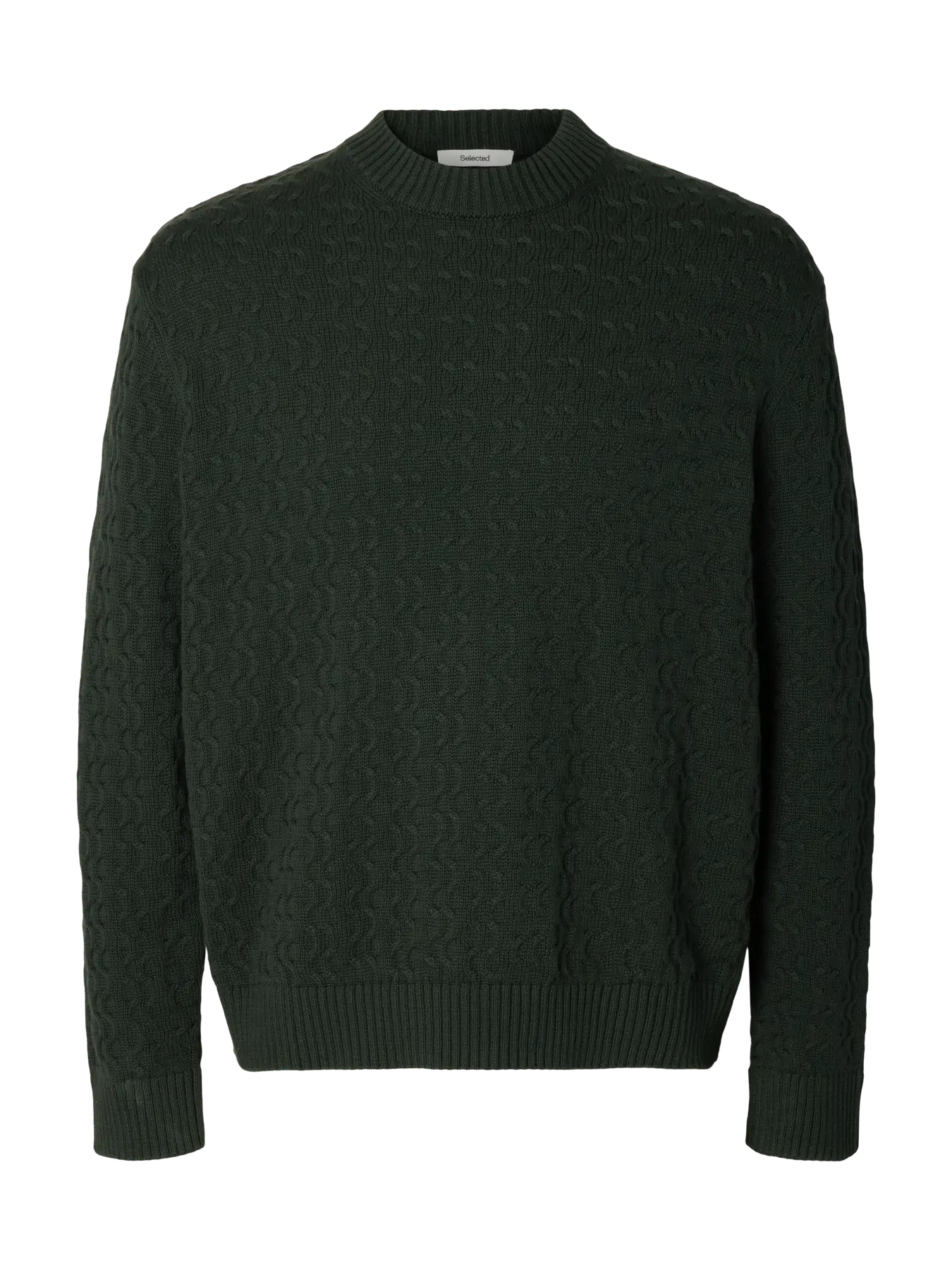 Selected Homme Long Sleeve Knitted Relaxed Crew Neck Green