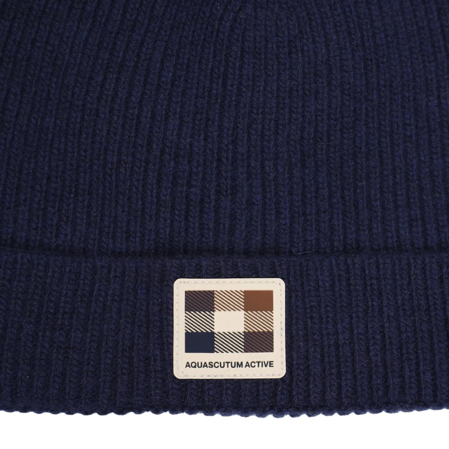 Aquascutum Active Rubber Patch Beanie Navy
