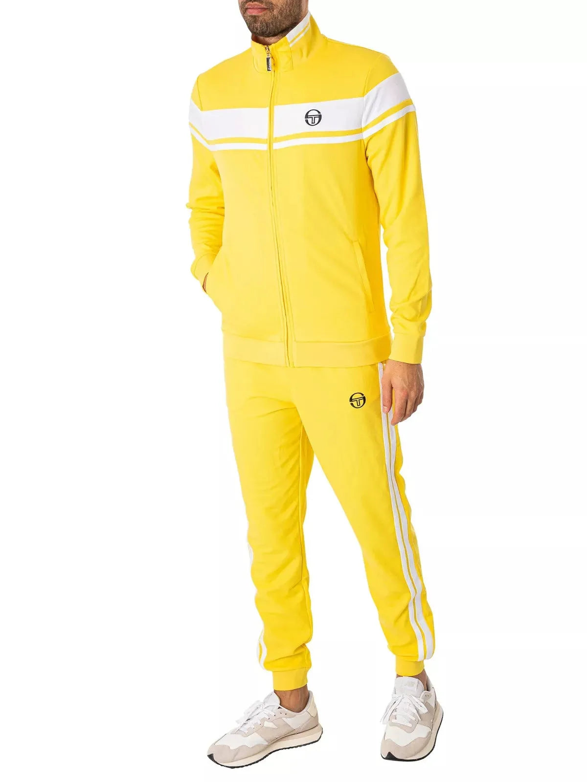 Sergio Tacchini Damarindo Track Top In Lemon Drop/ White