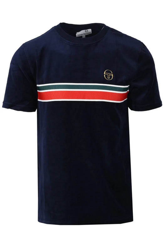 Sergio Tacchini Ayme Velour T-Shirt In Maritime Blue