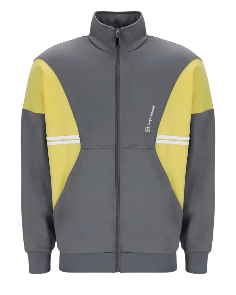 Sergio Tacchini Blow Track Top In Quiet Shade/ Lemon Drop/ White