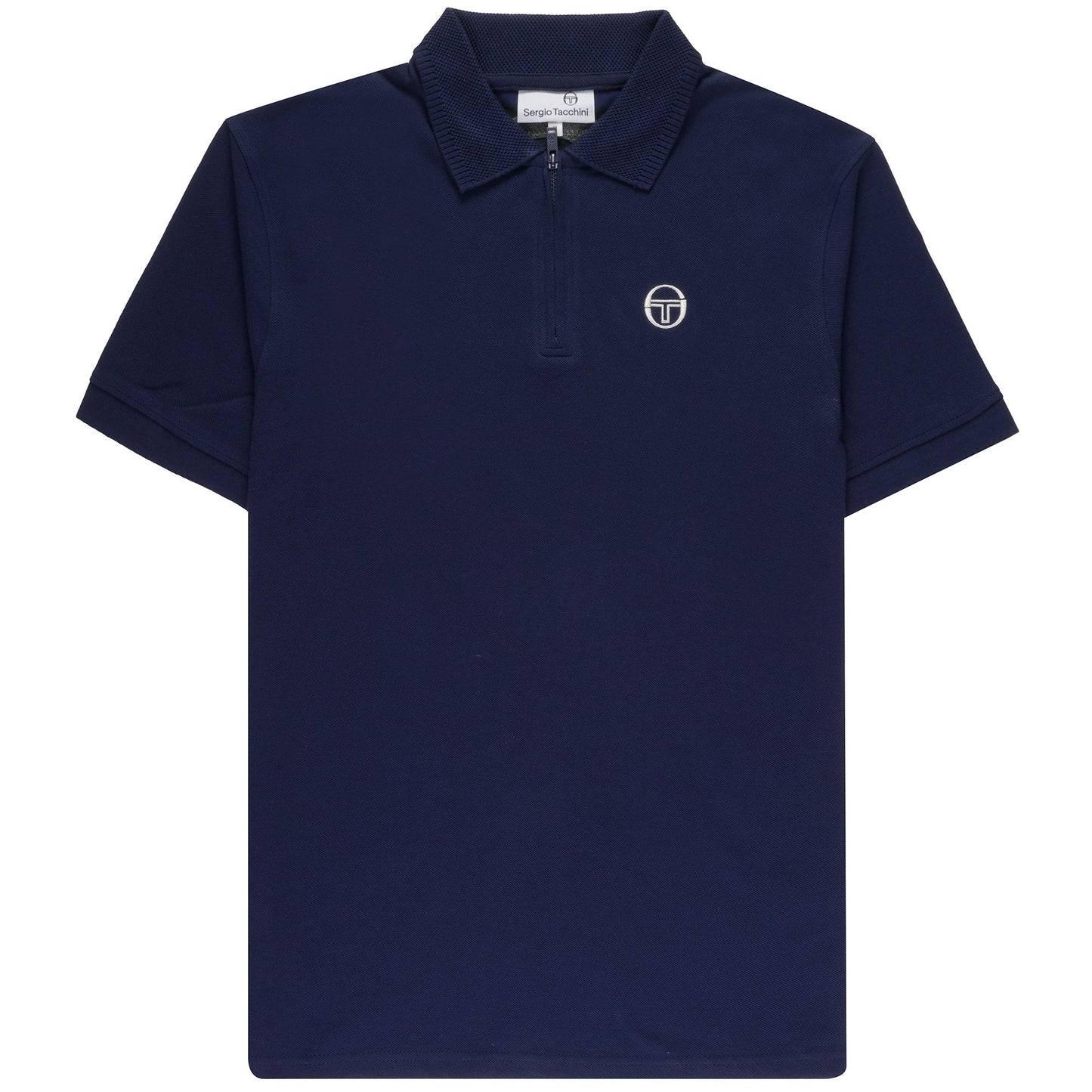 Sergio Tacchini Briggs Zip Neck Polo Shirt Martime Blue