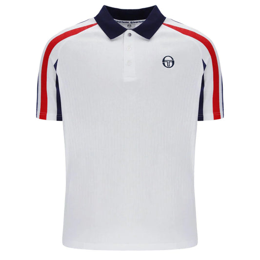 Sergio Tacchini New Blow Polo White/Maritime Blue/Adrenaline Rush