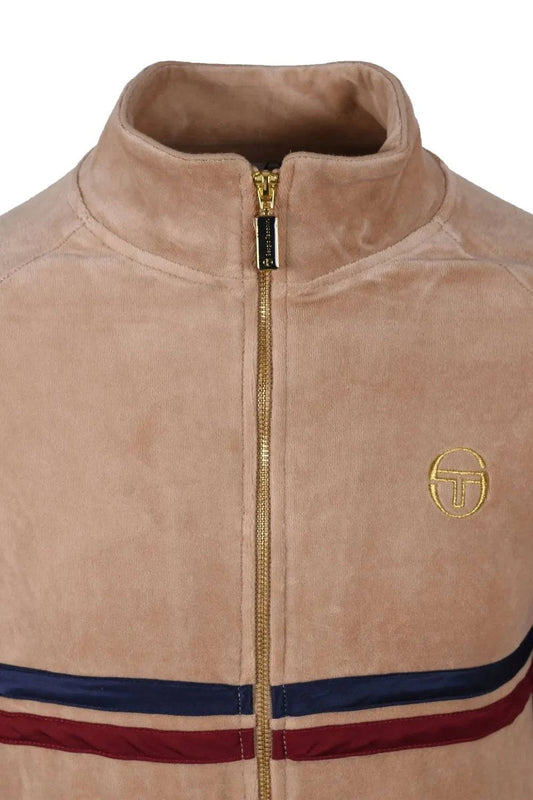 Sergio Tacchini Orion Luxe Velour Track Top - Humus Brown
