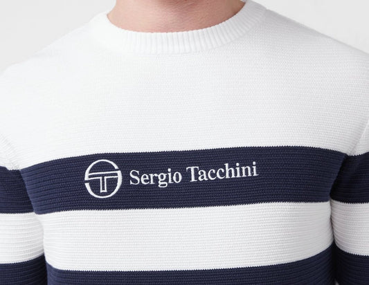Sergio Tacchini Jude Striped Jumper White