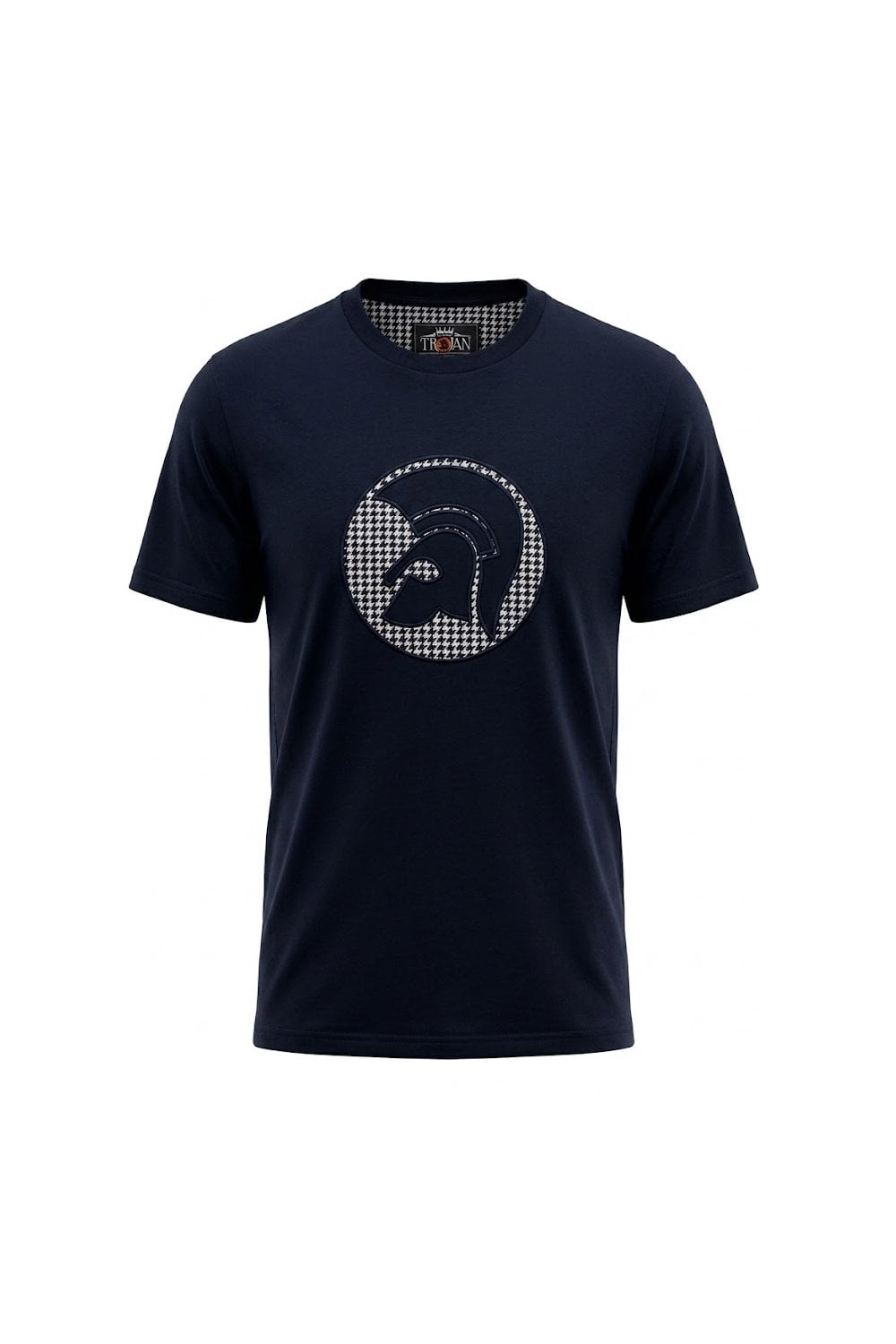 Trojan Applique Houndstooth Jacquard Tee Navy